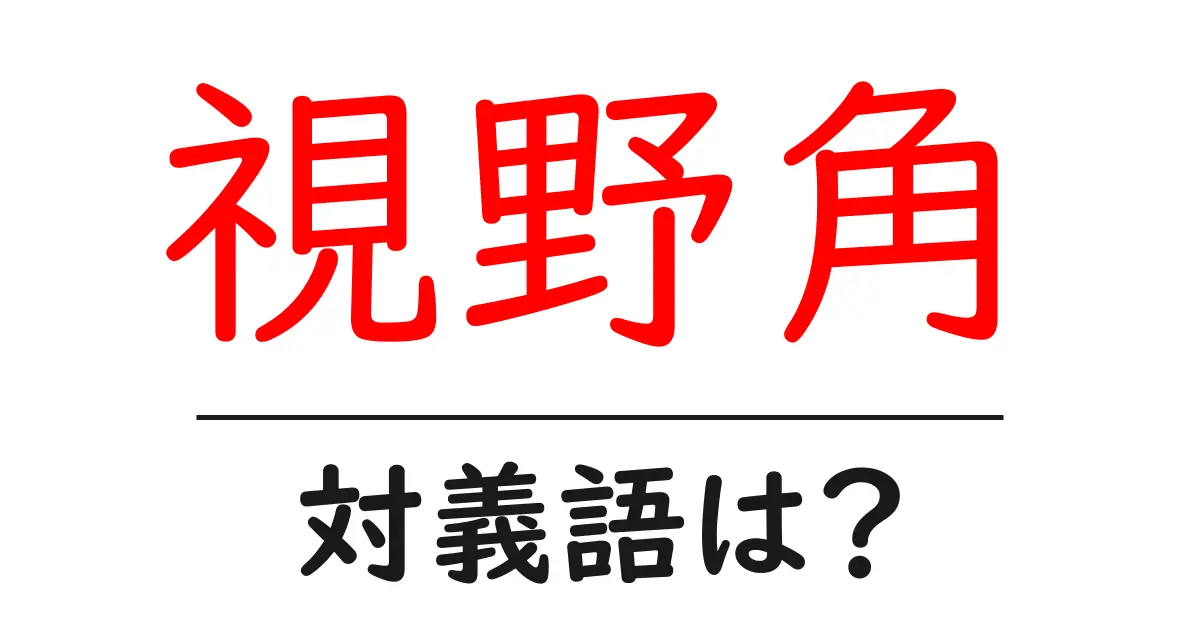 視野角の対義語・反対語を使用例を交えて分かりやすく解説!