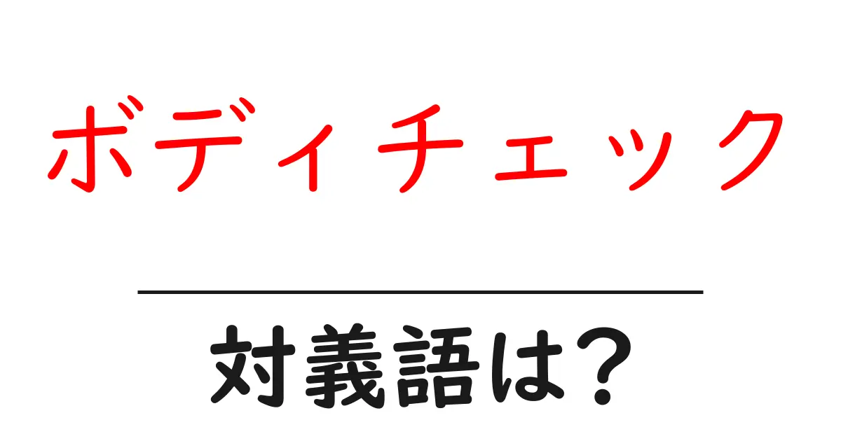 ボディチェックの対義語・反対語を使用例を交えて分かりやすく解説!