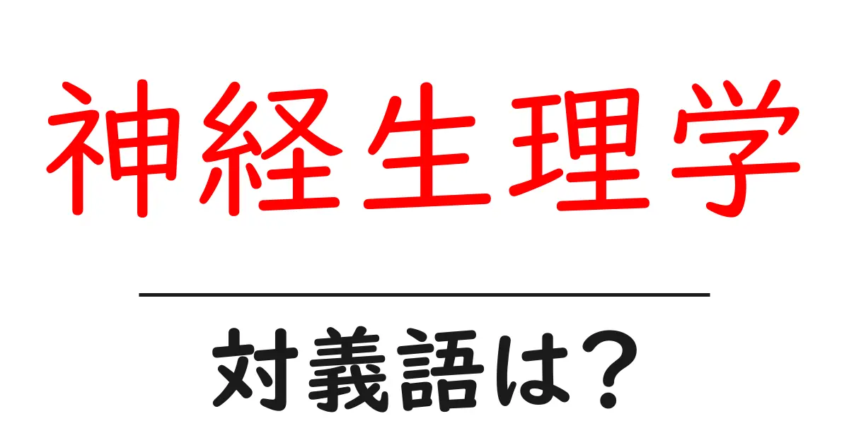神経生理学の対義語・反対語を使用例を交えて分かりやすく解説!