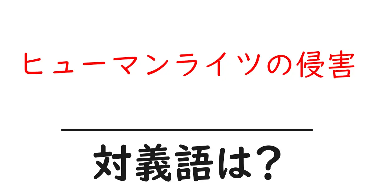 ヒューマンライツの侵害の対義語・反対語を使用例を交えて分かりやすく解説!