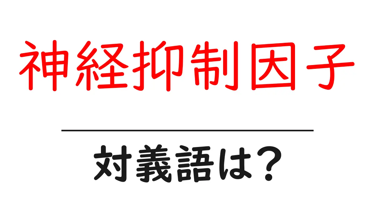 神経抑制因子の対義語・反対語を使用例を交えて分かりやすく解説!