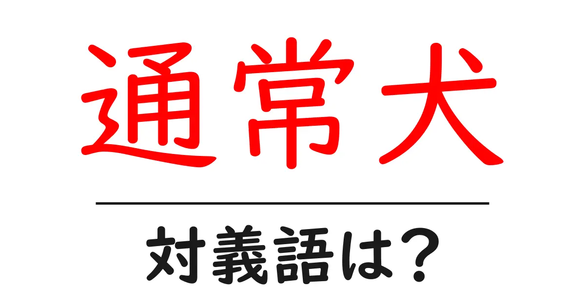 通常犬の対義語・反対語を使用例を交えて分かりやすく解説！