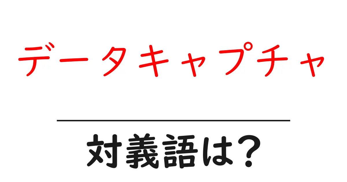 データキャプチャの対義語・反対語を使用例を交えて分かりやすく解説！