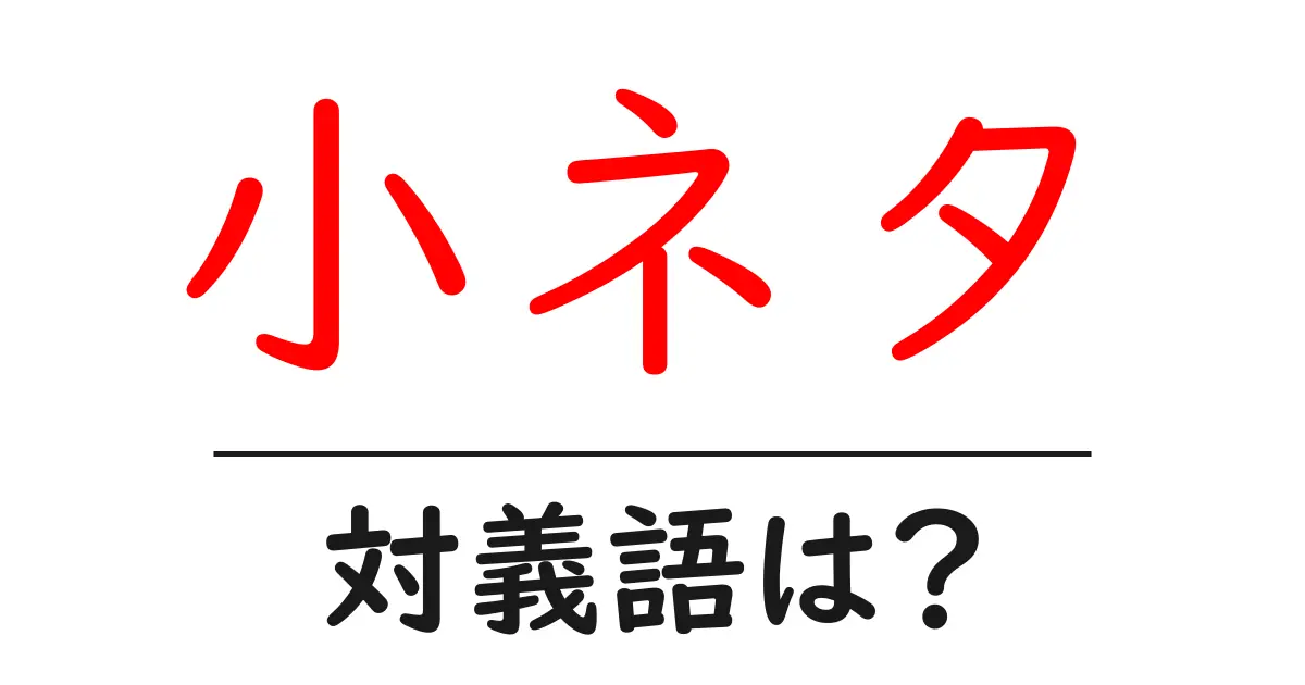 小ネタの対義語・反対語を使用例を交えて分かりやすく解説!