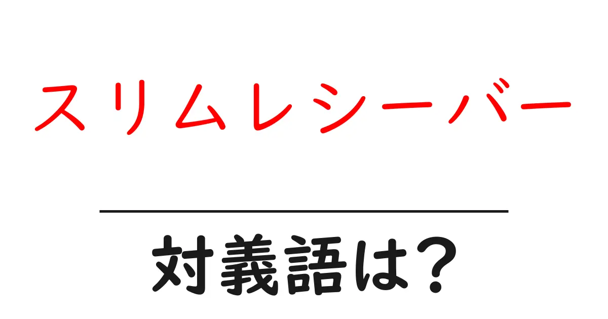 スリムレシーバーの対義語・反対語を使用例を交えて分かりやすく解説!