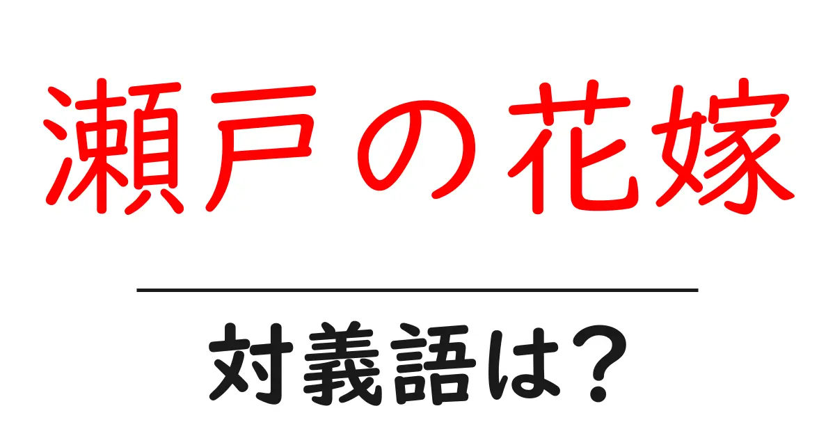 瀬戸の花嫁の対義語・反対語を使用例を交えて分かりやすく解説！