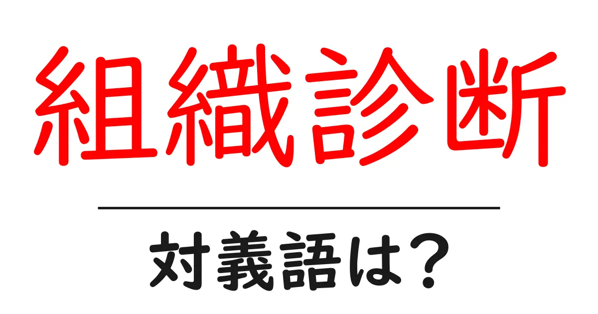 組織診断の対義語・反対語を使用例を交えて分かりやすく解説!