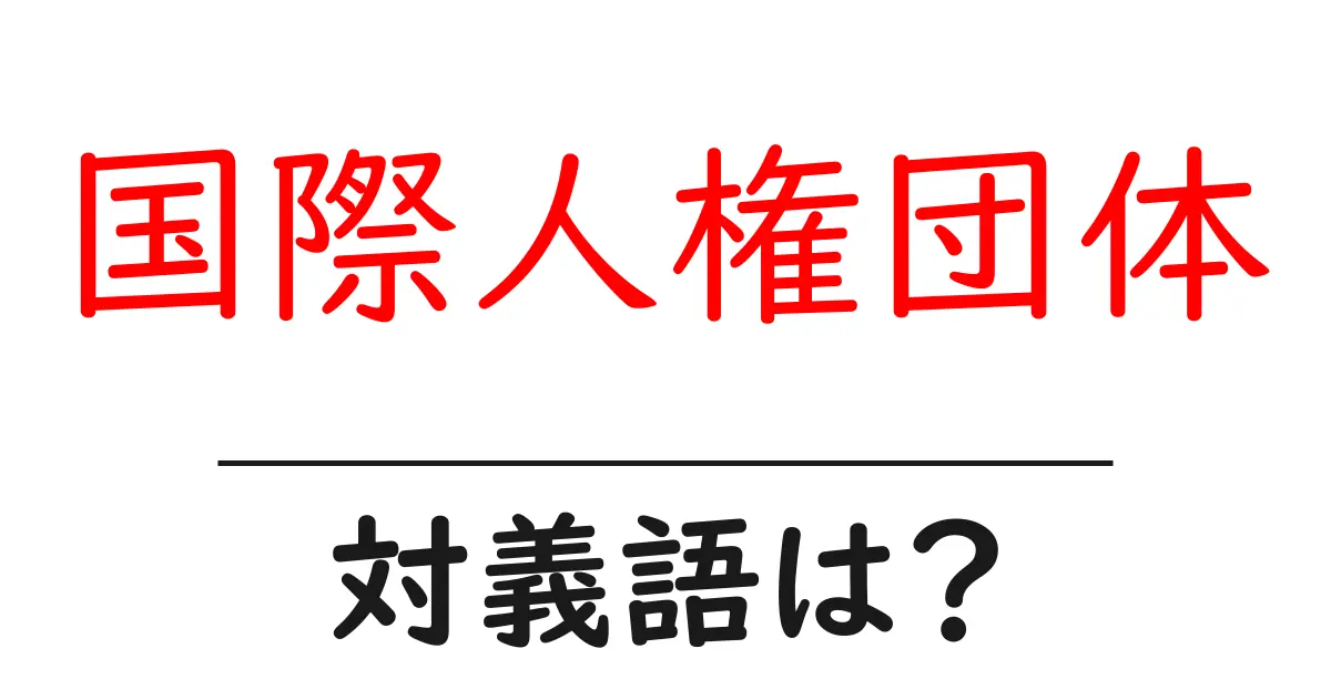 国際人権団体の対義語・反対語を使用例を交えて分かりやすく解説!
