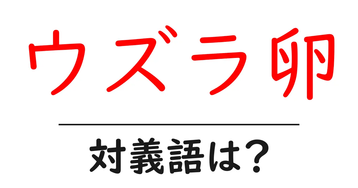 ウズラ卵の対義語・反対語を使用例を交えて分かりやすく解説!
