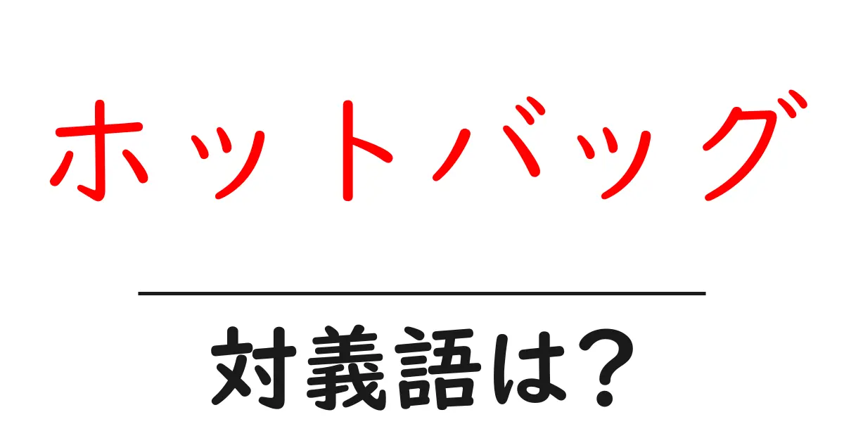 ホットバッグの対義語・反対語を使用例を交えて分かりやすく解説！