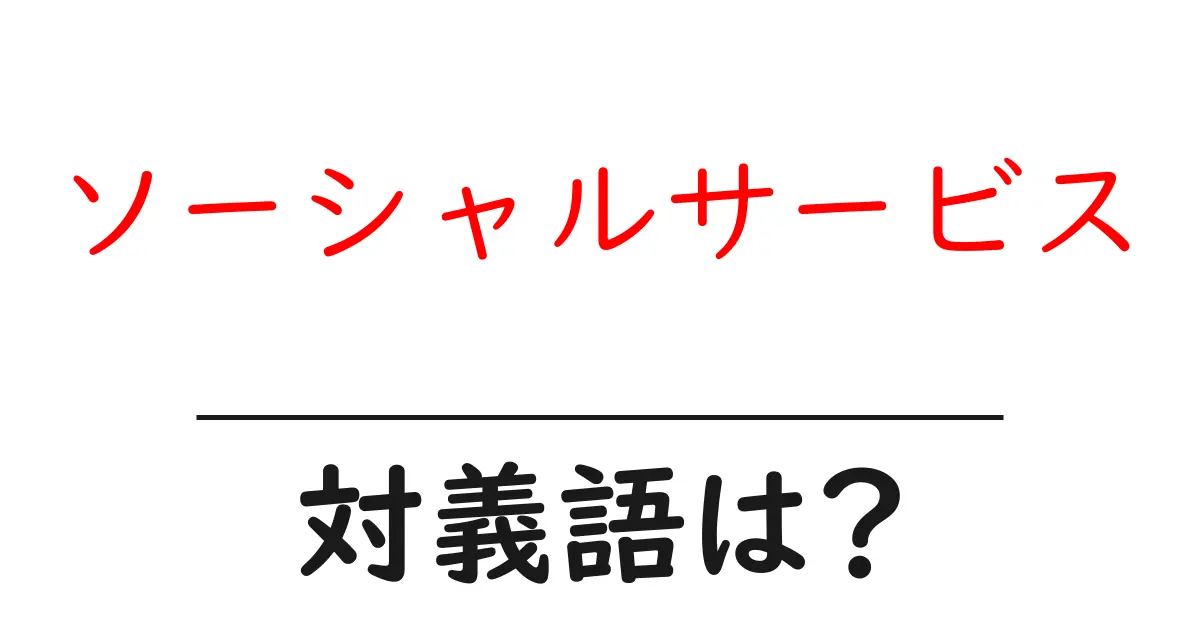 ソーシャルサービスの対義語・反対語を使用例を交えて分かりやすく解説!