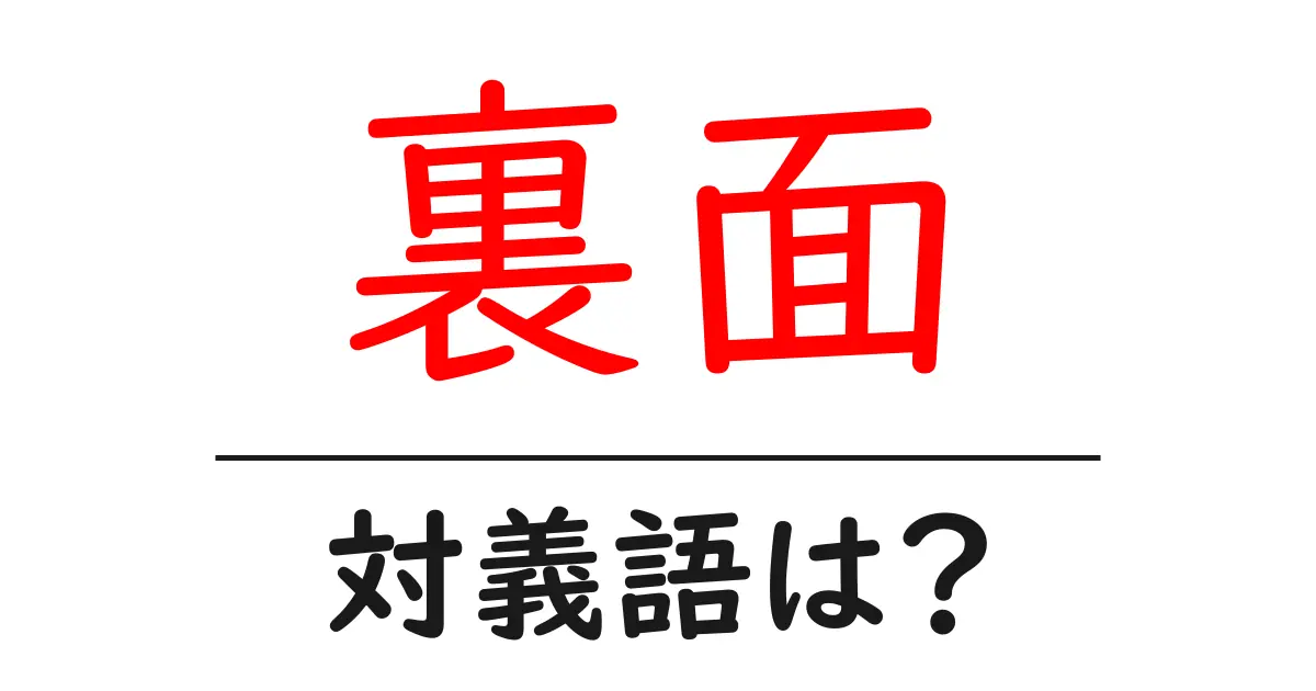 裏面の対義語・反対語を使用例を交えて分かりやすく解説!