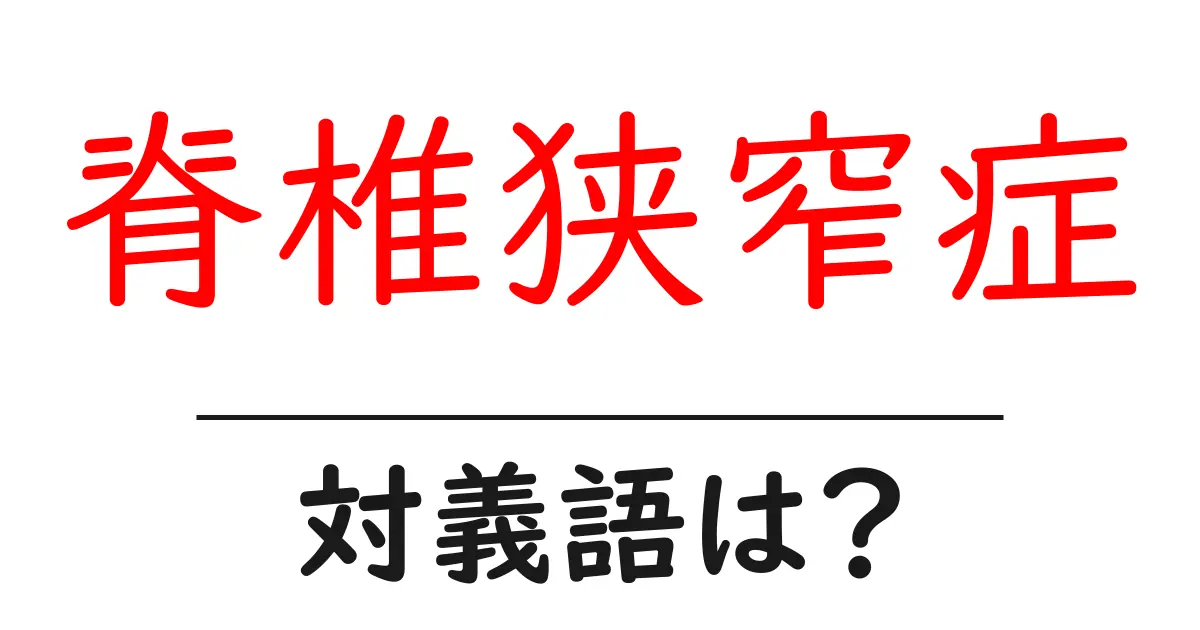 脊椎狭窄症の対義語・反対語を使用例を交えて分かりやすく解説！