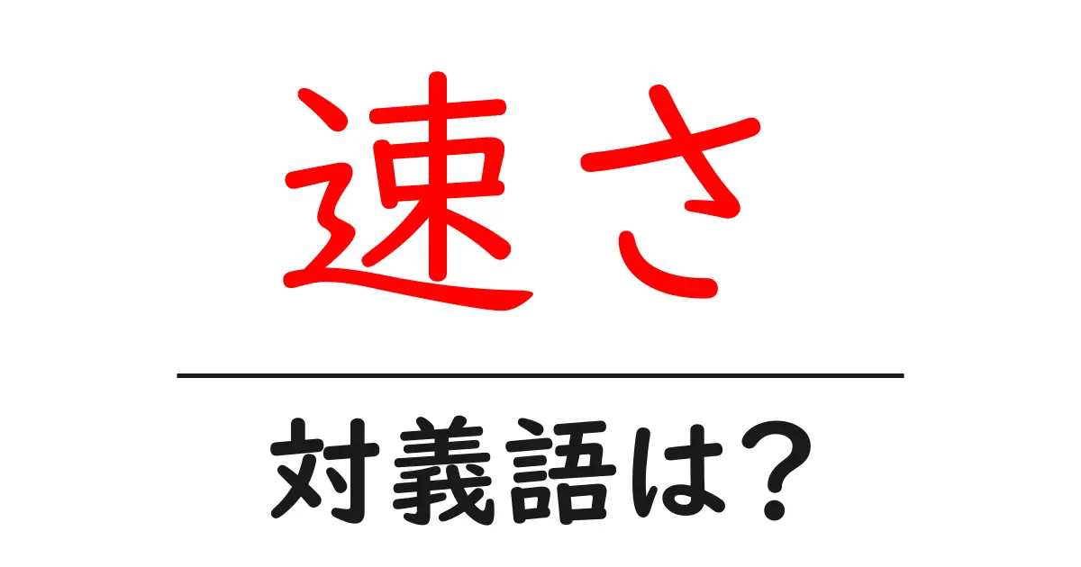 速さの対義語・反対語を使用例を交えて分かりやすく解説!