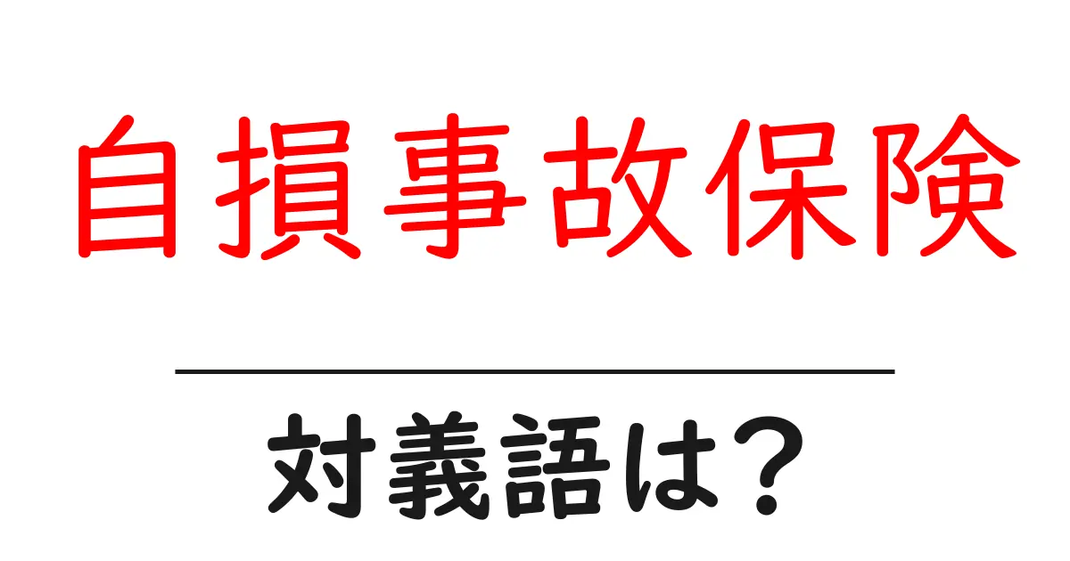 自損事故保険の対義語・反対語を使用例を交えて分かりやすく解説!