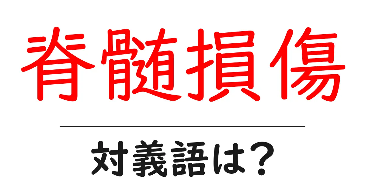 脊髄損傷の対義語・反対語を使用例を交えて分かりやすく解説!