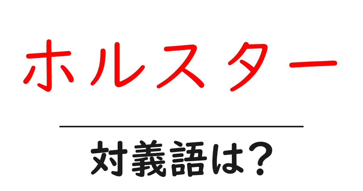 ホルスターの対義語・反対語を使用例を交えて分かりやすく解説！