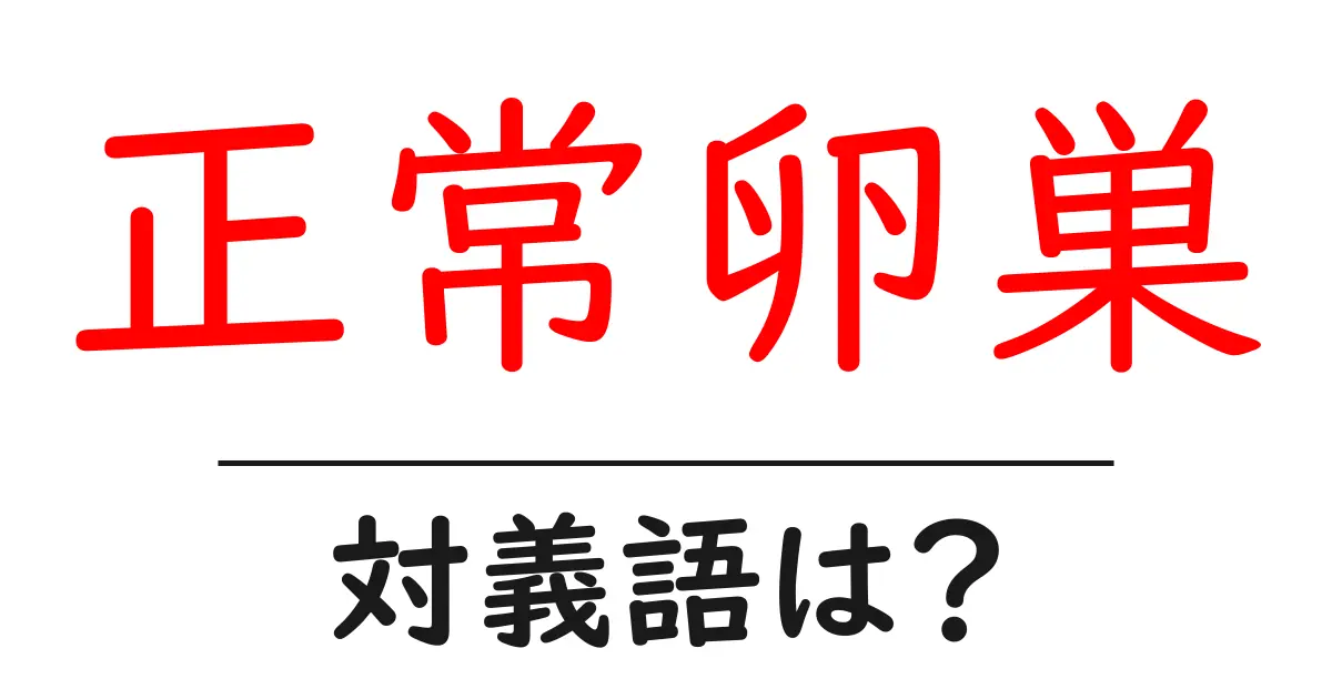 正常卵巣の対義語・反対語を使用例を交えて分かりやすく解説!