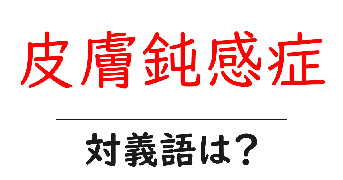 皮膚鈍感症の対義語・反対語を使用例を交えて分かりやすく解説!