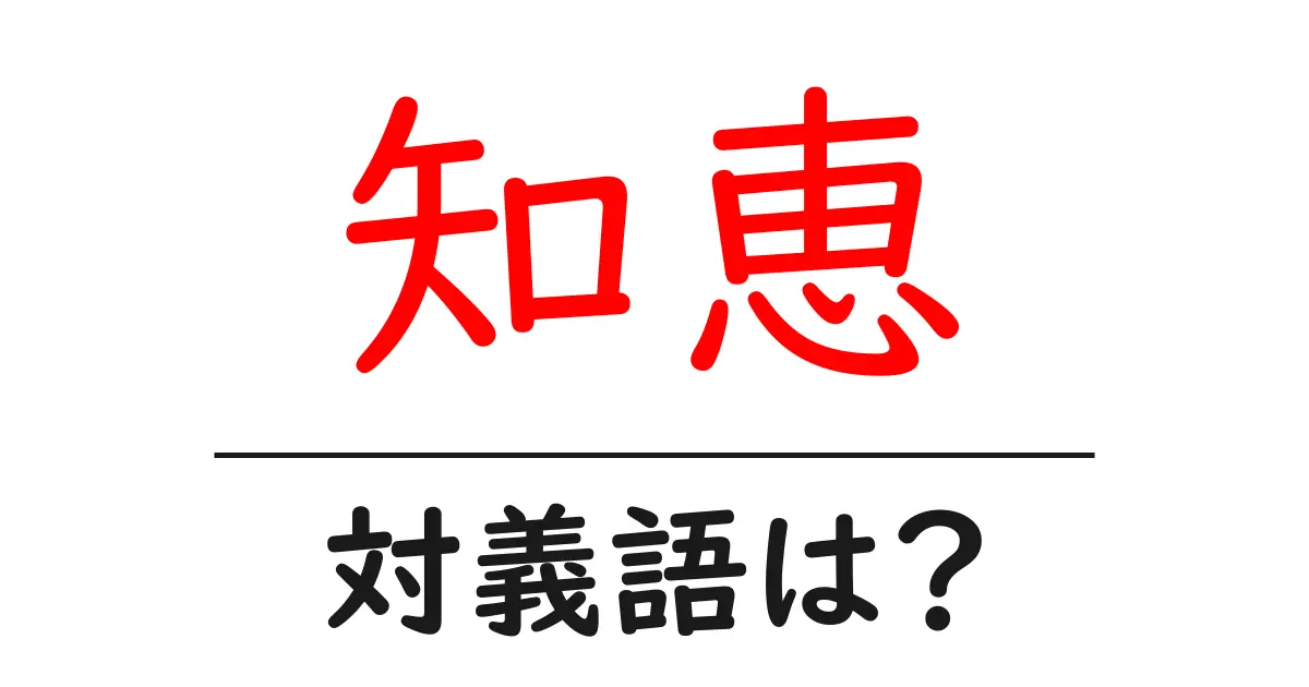 知恵の対義語・反対語を使用例を交えて分かりやすく解説!