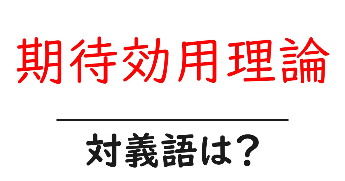 期待効用理論の対義語・反対語を使用例を交えて分かりやすく解説!