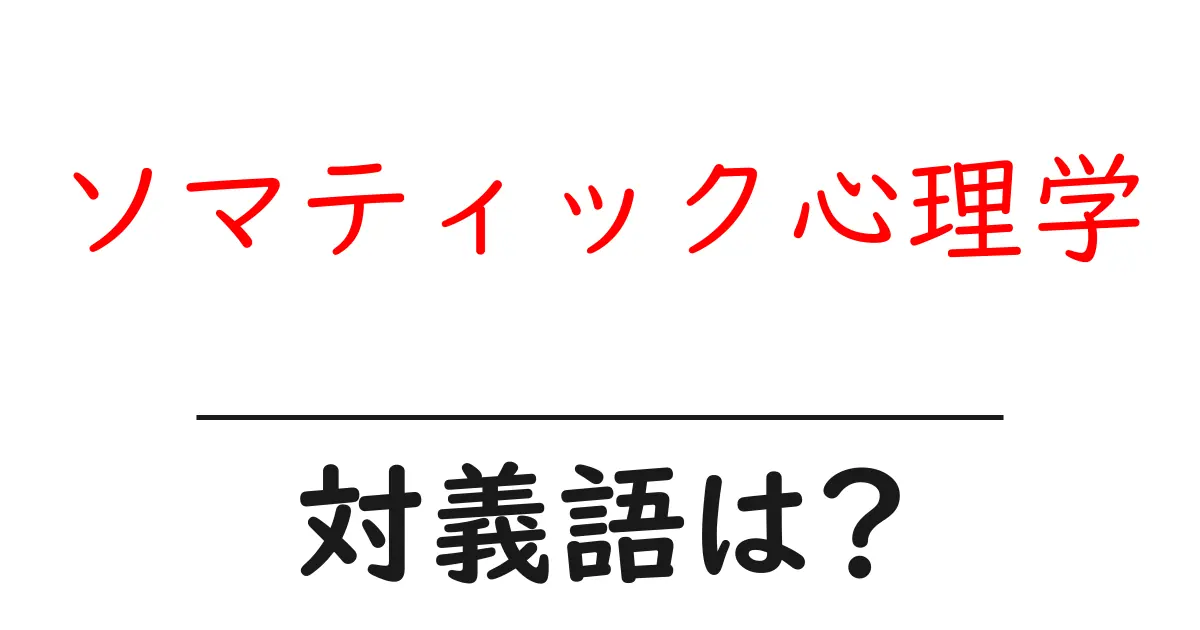 ソマティック心理学の対義語・反対語を使用例を交えて分かりやすく解説!