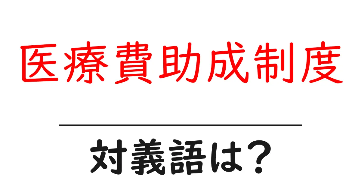 医療費助成制度の対義語・反対語を使用例を交えて分かりやすく解説!