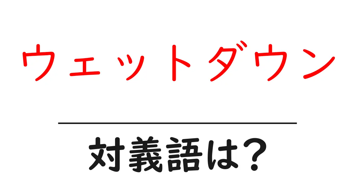 ウェットダウンの対義語・反対語を使用例を交えて分かりやすく解説!