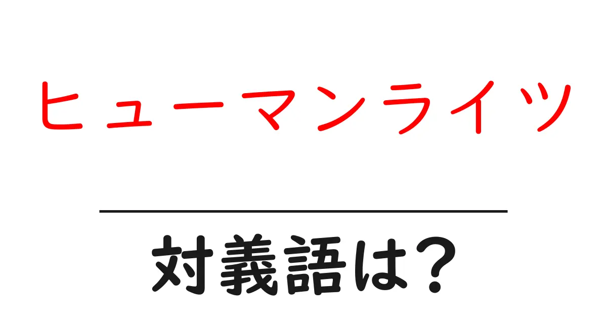 ヒューマンライツの対義語・反対語を使用例を交えて分かりやすく解説!