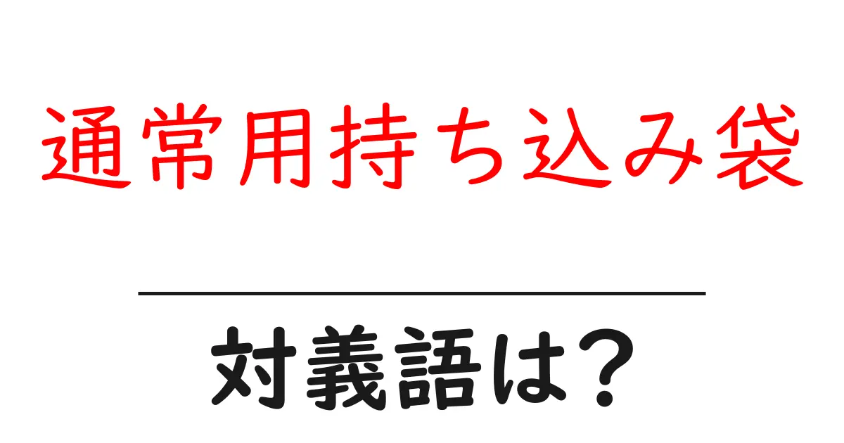 通常用持ち込み袋の対義語・反対語を使用例を交えて分かりやすく解説!