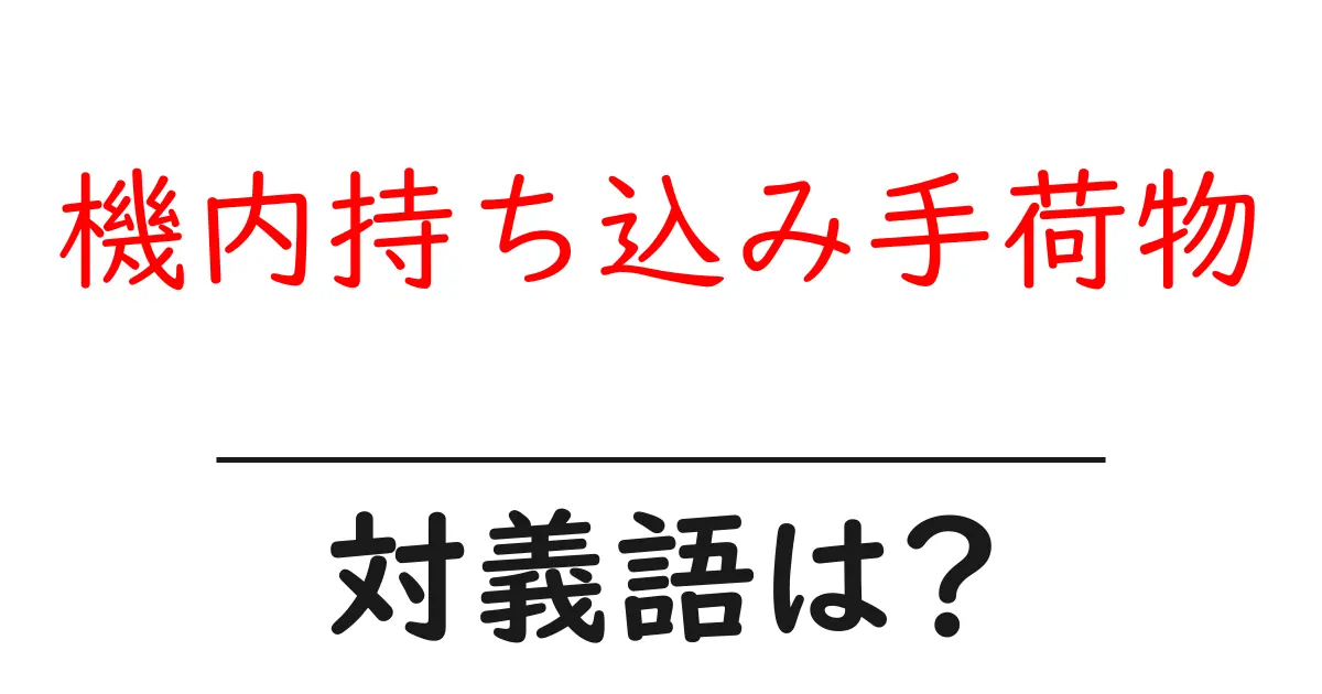 機内持ち込み手荷物の対義語・反対語を使用例を交えて分かりやすく解説!