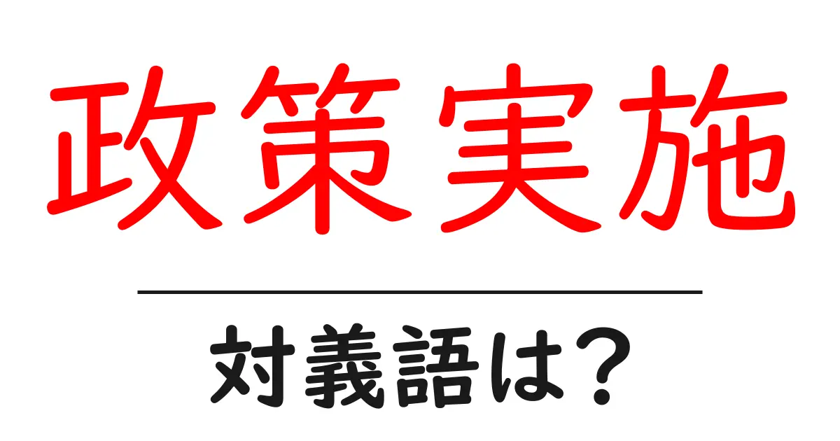 政策実施の対義語・反対語を使用例を交えて分かりやすく解説!