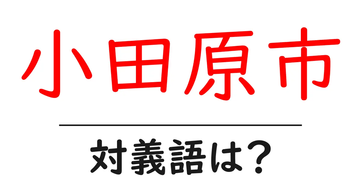 小田原市の対義語・反対語を使用例を交えて分かりやすく解説!