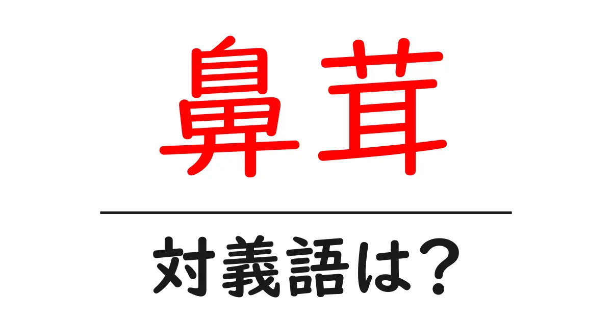鼻茸の対義語・反対語を使用例を交えて分かりやすく解説!