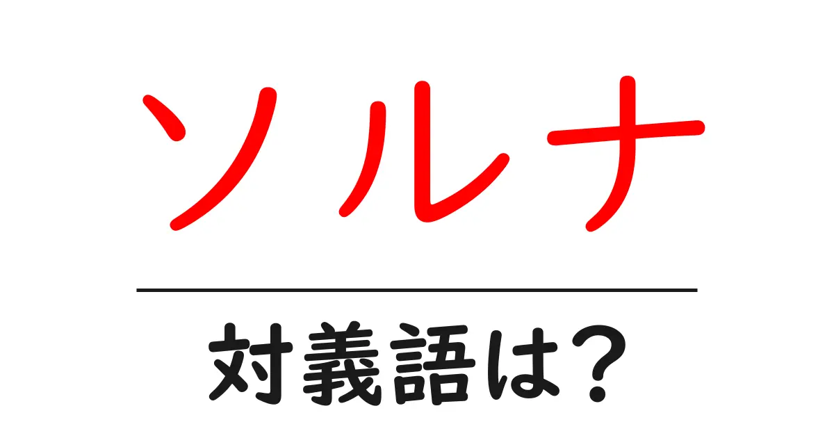 ソルナの対義語・反対語を使用例を交えて分かりやすく解説!