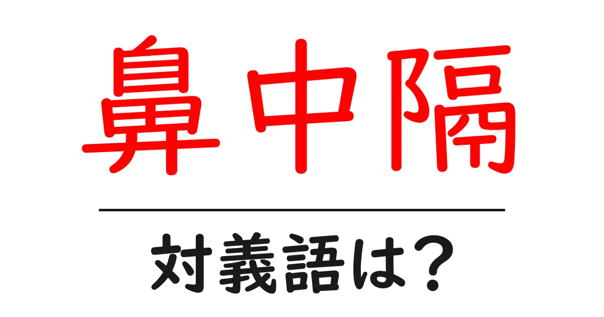 鼻中隔の対義語・反対語を使用例を交えて分かりやすく解説!