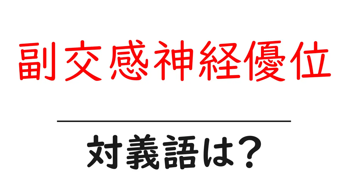 副交感神経優位の対義語・反対語を使用例を交えて分かりやすく解説!
