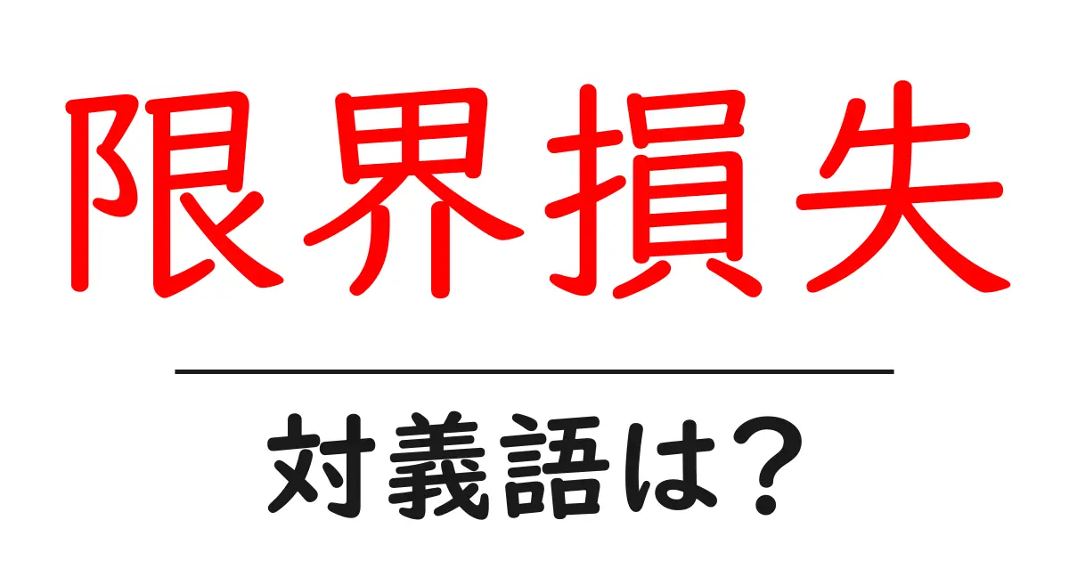 限界損失の対義語・反対語を使用例を交えて分かりやすく解説!