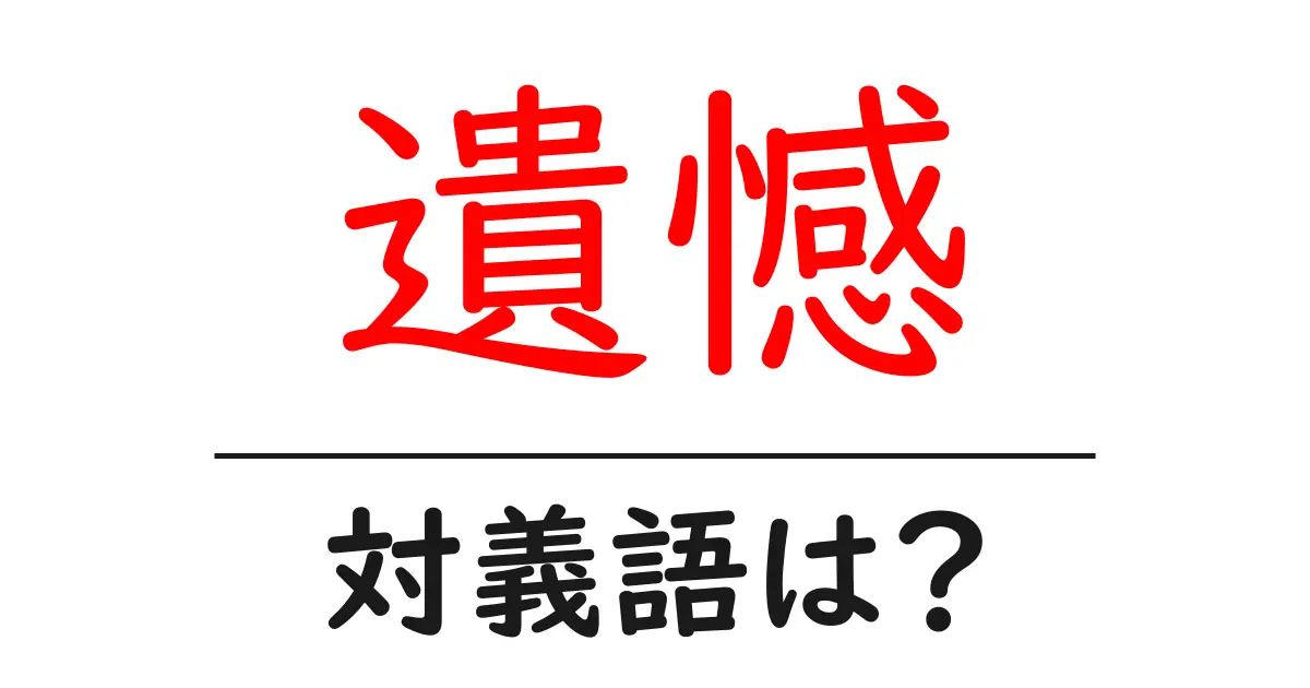 遺憾の対義語・反対語を使用例を交えて分かりやすく解説!