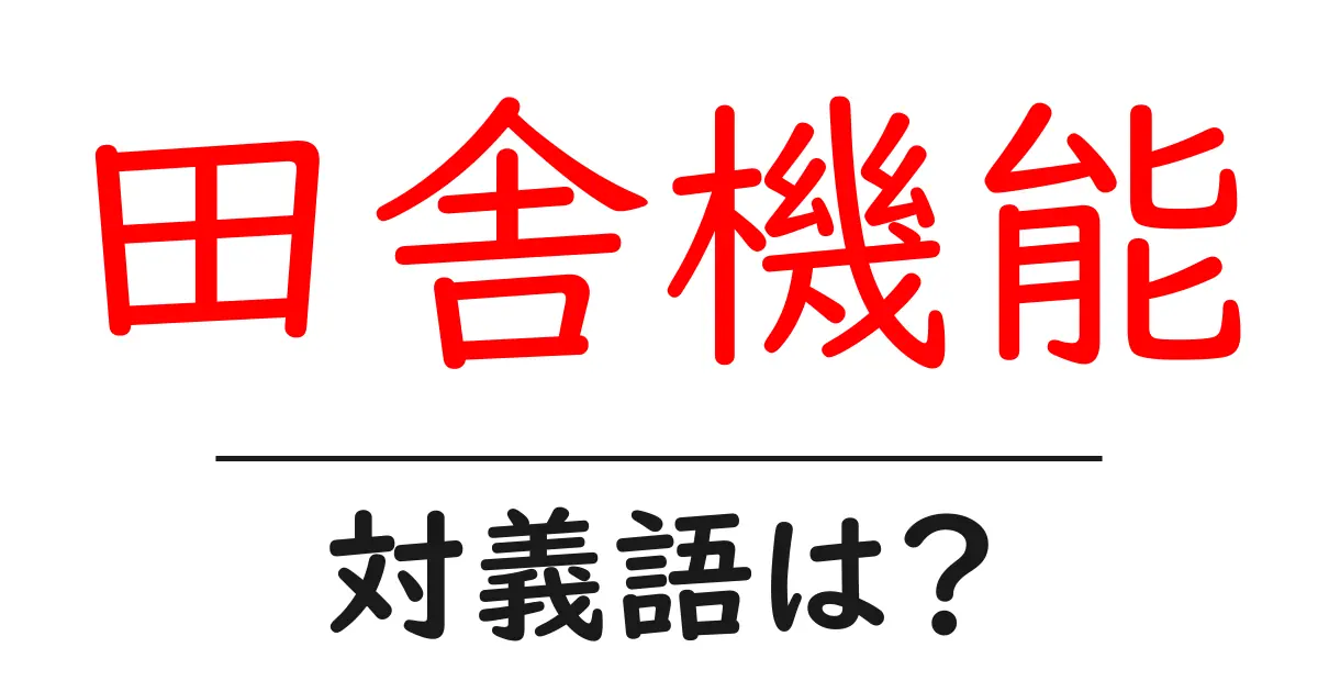 田舎機能の対義語・反対語を使用例を交えて分かりやすく解説!