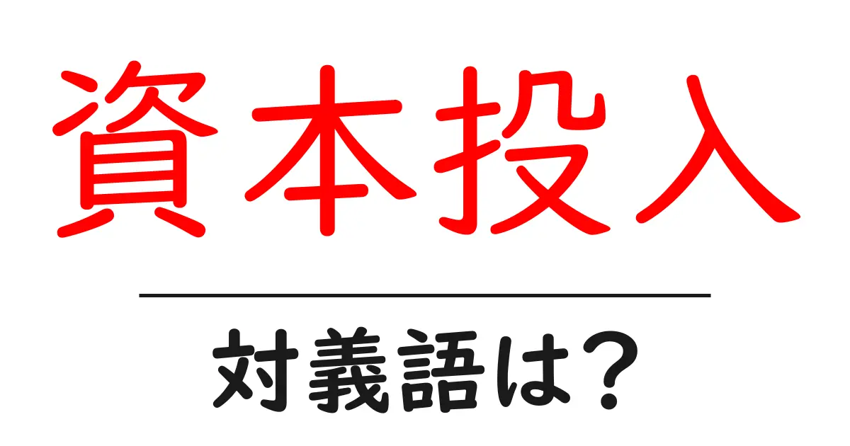 資本投入の対義語・反対語を使用例を交えて分かりやすく解説!