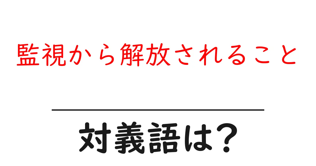 監視から解放されることの対義語・反対語を使用例を交えて分かりやすく解説!