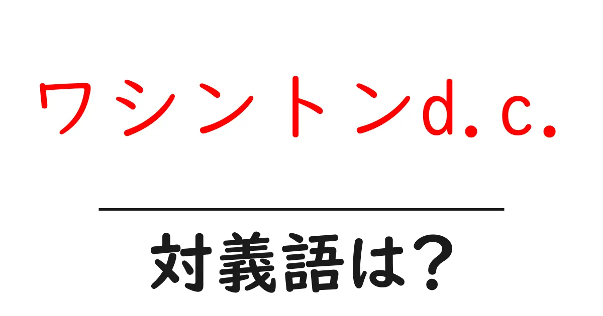 ワシントンd.c.の対義語・反対語を使用例を交えて分かりやすく解説!