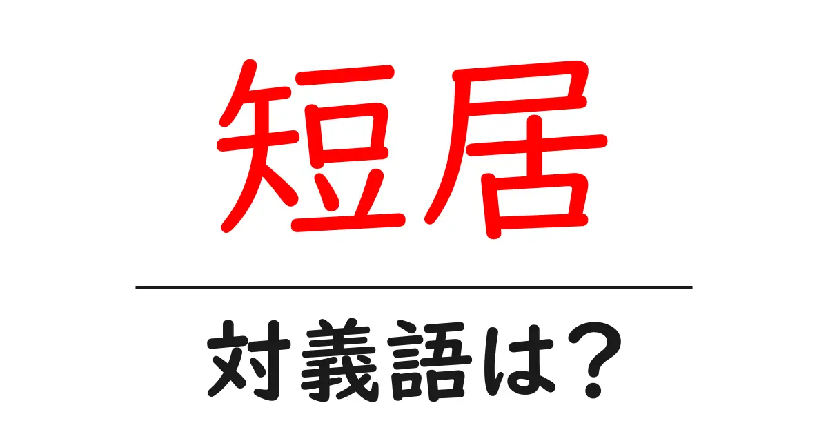 短居の対義語・反対語を使用例を交えて分かりやすく解説!