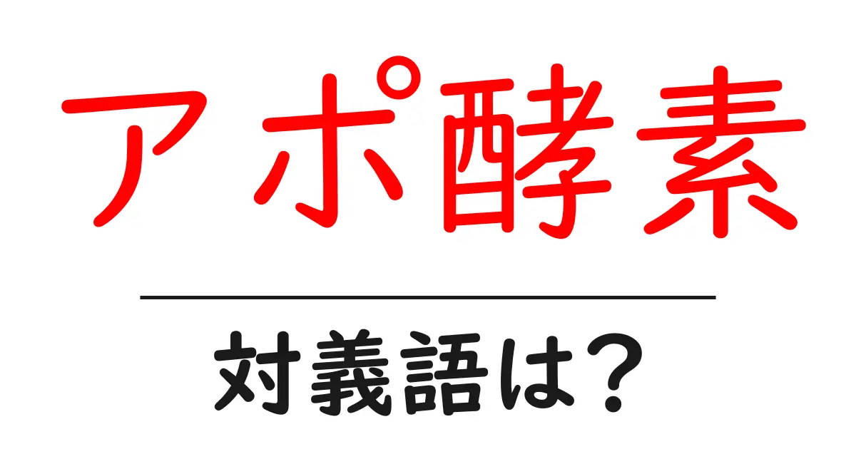 アポ酵素の対義語・反対語を使用例を交えて分かりやすく解説!