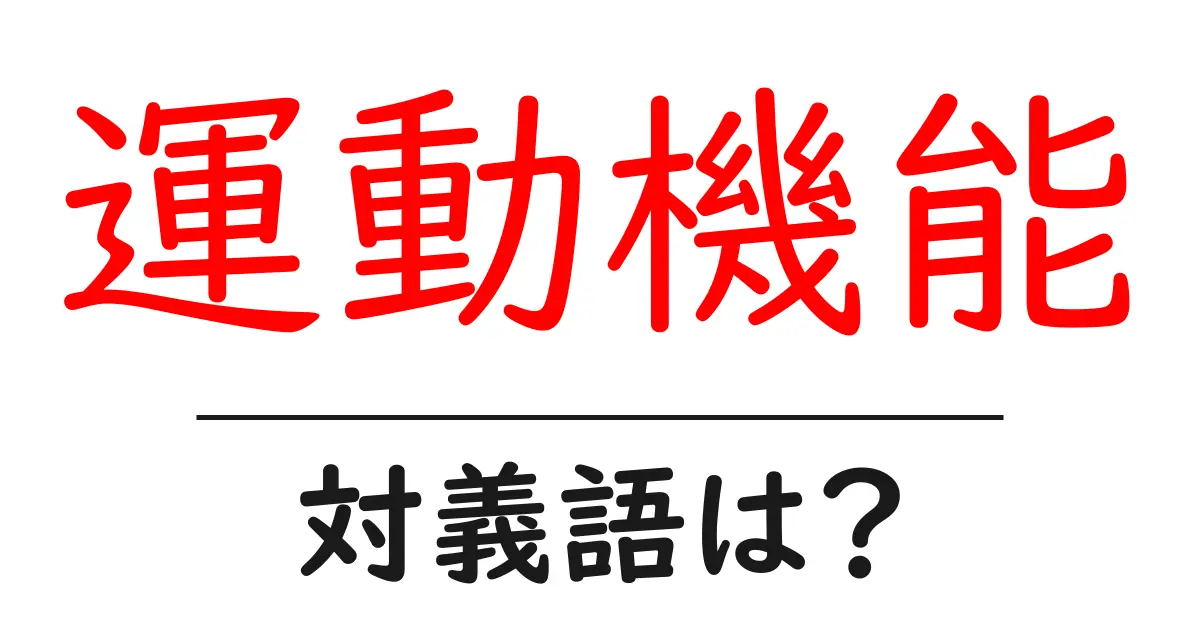運動機能の対義語・反対語を使用例を交えて分かりやすく解説!