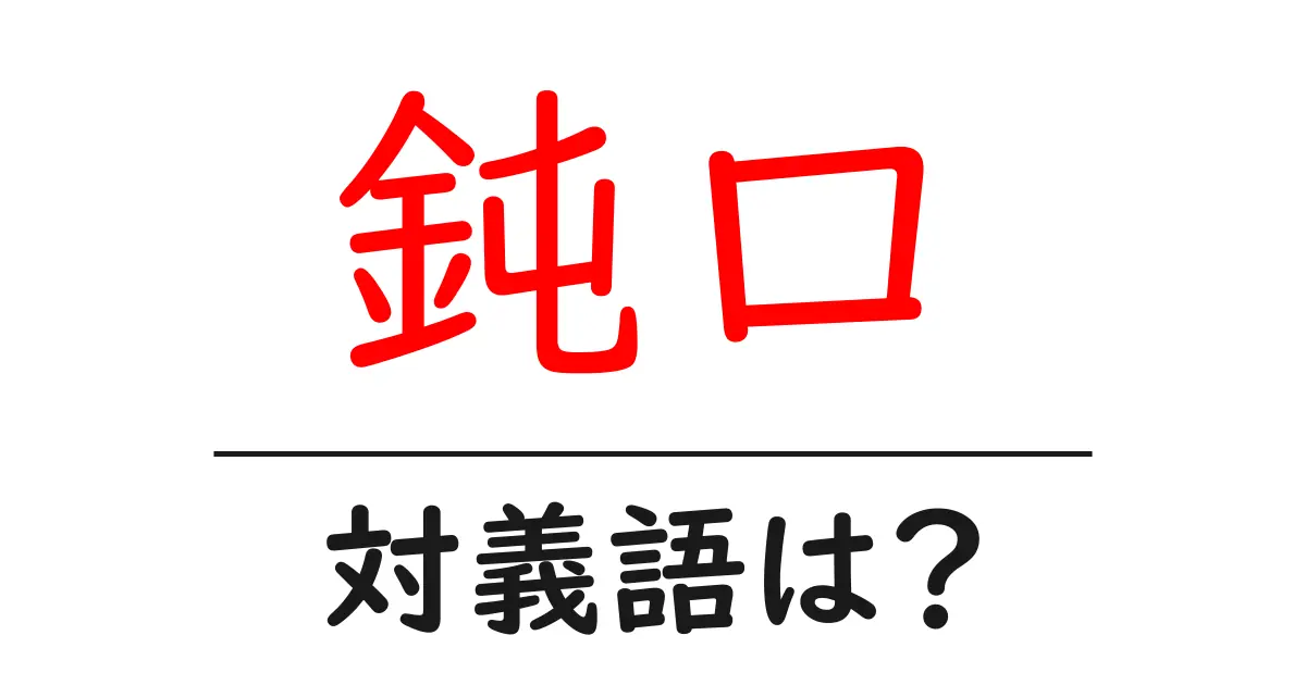 鈍口の対義語・反対語を使用例を交えて分かりやすく解説!