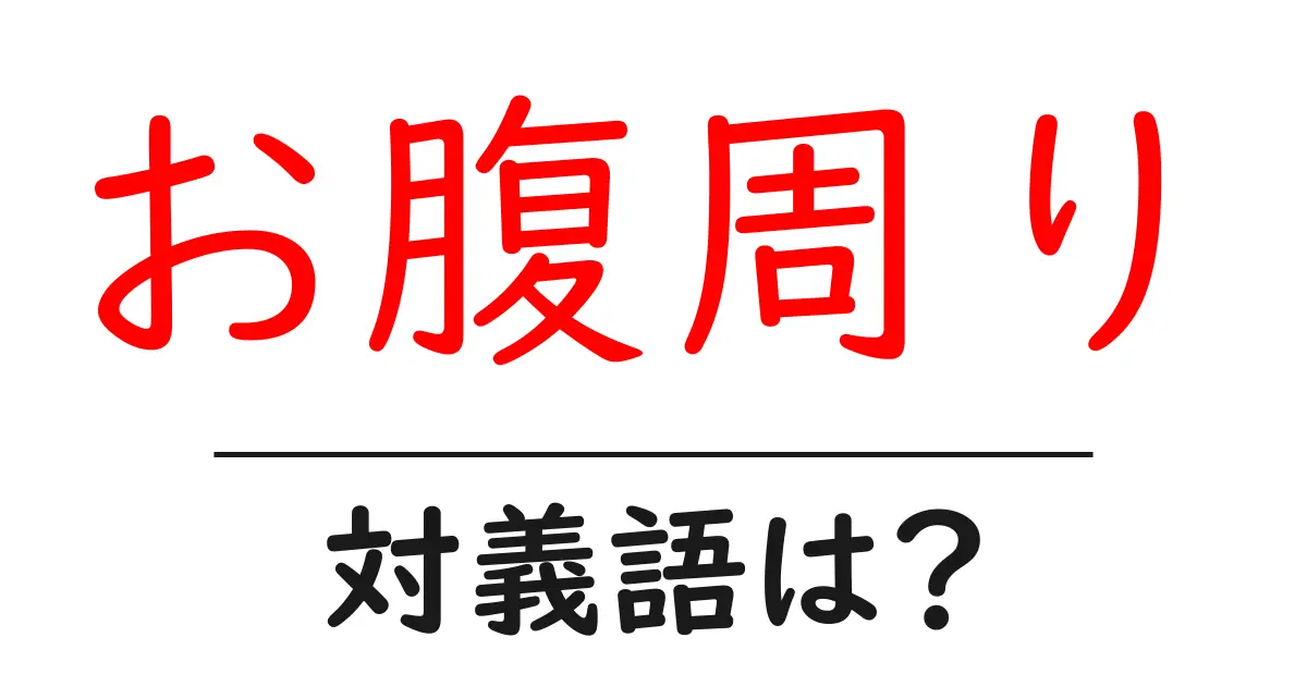 お腹周りの対義語・反対語を使用例を交えて分かりやすく解説！