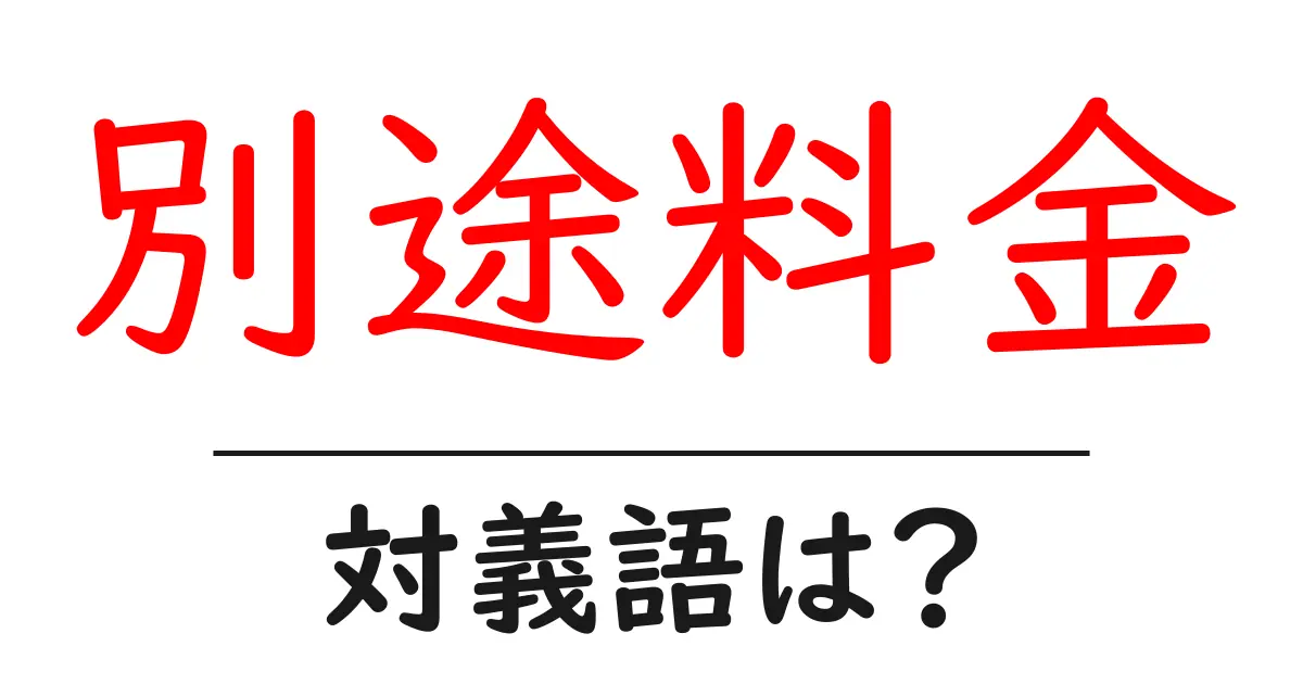 別途料金の対義語・反対語を使用例を交えて分かりやすく解説!