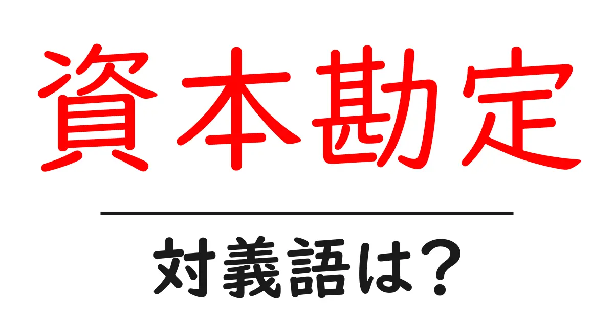 資本勘定の対義語・反対語を使用例を交えて分かりやすく解説!